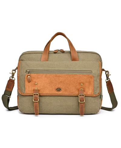 Tsd Brand Valley Oak Canvas Brief Bag In Olive