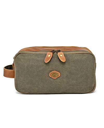 Tsd Brand Turtle Ridge Waxed Canvas Toiletry Bag In Olive