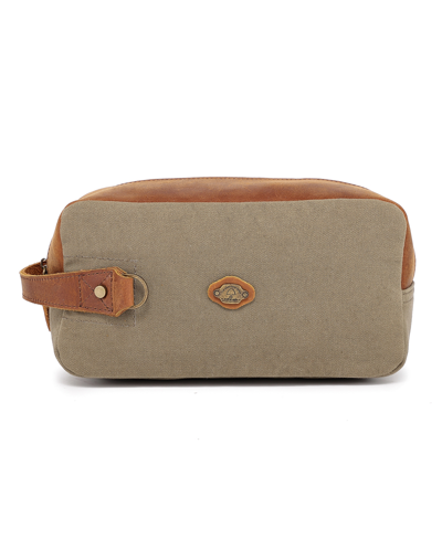 Tsd Brand Valley Oak Canvas Toiletry Bag In Olive