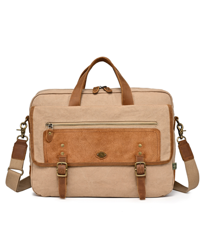 Tsd Brand Valley Oak Canvas Brief Bag In Khaki