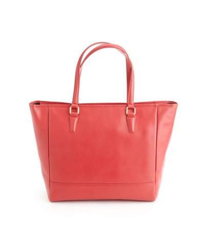 Royce New York Executive Leather Tote Bag In Red