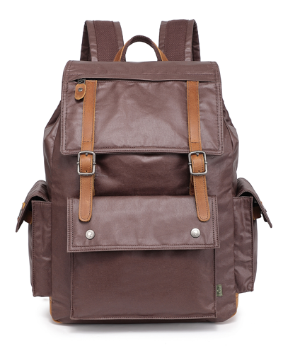Tsd Brand Urban Light Traveller Canvas Backpack In Brown