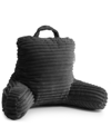 Nestl Bedding Cut Plush Striped Reading Pillow With Arms, Medium In Dark Gray