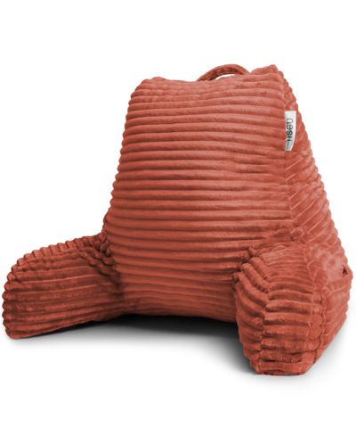NESTL BEDDING CUT PLUSH STRIPED READING PILLOW WITH ARMS, MEDIUM