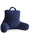 Nestl Bedding Cut Plush Striped Reading Pillow With Arms, Medium In Navy Blue