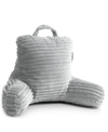 Nestl Bedding Cut Plush Striped Reading Pillow With Arms, Medium In Silver-tone Gray