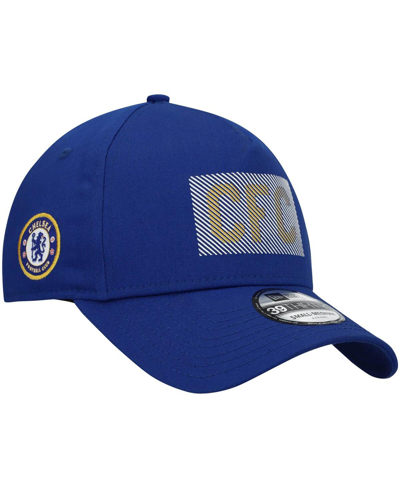 New Era Men's  Blue Chelsea Hd Logo A-frame 39thirty Flex Hat