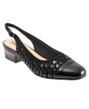 Trotters Women's Dea Woven Slingback Shoe Women's Shoes In Black Suede Patent