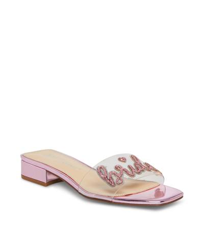 Betsey Johnson Women's Mint "bridesmaid" Slide Sandals In Pink