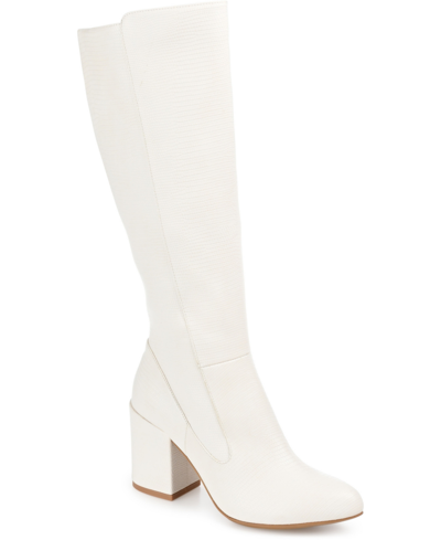 Journee Collection Women's Tavia Wide Calf Knee High Boots In White