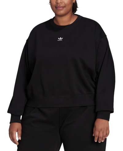 Adidas Originals Plus Size Logo-graphic Sweatshirt In Black