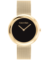 CALVIN KLEIN GOLD-TONE MESH BRACELET WATCH 34MM