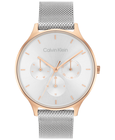 Calvin Klein Stainless Steel Mesh Bracelet Watch 38mm In Silver
