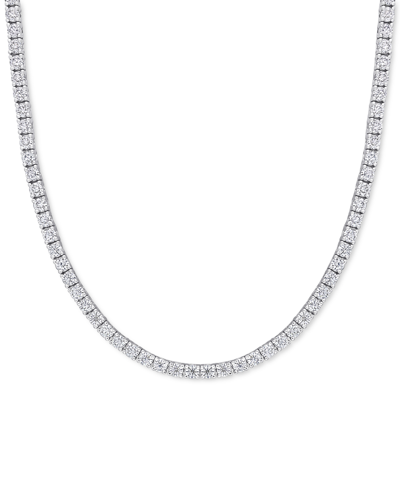 Macy's Lab-grown Moissanite 17" Tennis Necklace (12-1/2 Ct. T.w.) In Sterling Silver