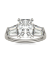 Charles & Colvard Moissanite Radiant Cut Engagement Ring (3-7/8 Carat Total Weight Certified Diamond Equivalent) In 14 In K White Gold