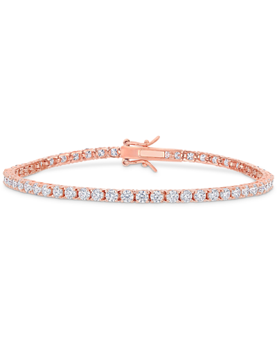 Macy's Lab-created Moissanite Tennis Bracelet (5-1/10 Ct. T.w) In 18k Rose Gold-plated Sterling Silver