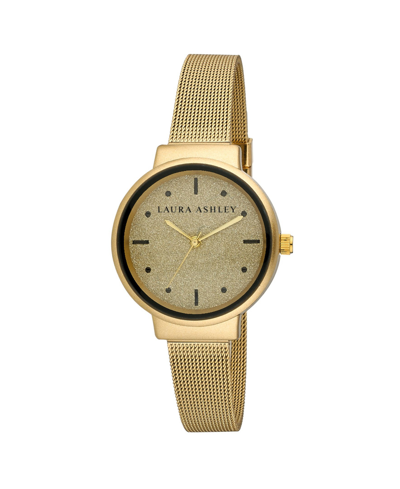 Laura Ashley Spray Gold Mesh Powered Glitz Dial Watch