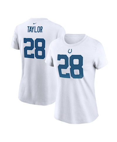 NIKE WOMEN'S NIKE JONATHAN TAYLOR WHITE INDIANAPOLIS COLTS PLAYER NAME NUMBER T-SHIRT