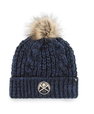 47 Brand Women's '47 Navy Denver Nuggets Meeko Cuffed Knit Hat With Pom