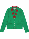 GUCCI WEB-TRIM GG INTARSIA CARDIGAN