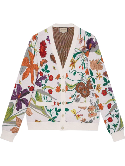 Gucci Floral-print Cardigan In Multi
