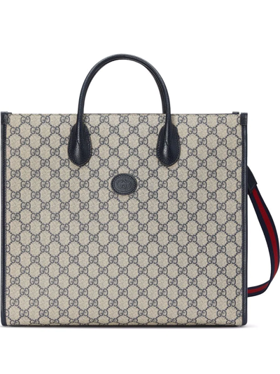 Gucci Medium Interlocking G Tote Bag In Blue