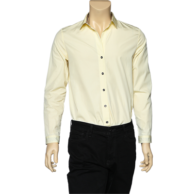 Pre-owned Burberry Yellow Cotton Button Front Shirt L