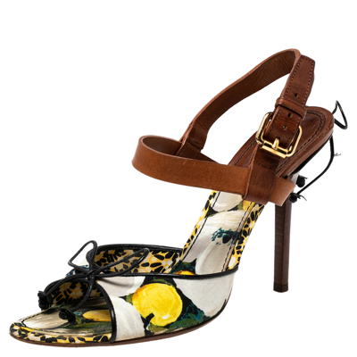 Pre-owned Louis Vuitton Multicolor Canvas And Leather Flower Fields Sandals Size 38