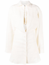 JACQUEMUS JACQUEMUS WOMEN'S WHITE CANVAS DRESS,221DR0121006110 38