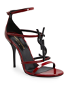 Saint Laurent Women's Cassandra Strappy High Heel Sandals In Red Laquer