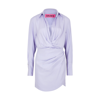 Gauge81 Naha Swarvoski-embellished Silk-satin Mini Dress In Lilac