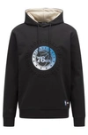 Hugo Boss Boss & Nba Hooded Sweatshirt With Dual Branding In Nba 76ers