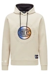 Hugo Boss Boss & Nba Hooded Sweatshirt With Dual Branding In Nba Knicks