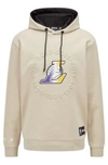 Hugo Boss Boss & Nba Hooded Sweatshirt With Dual Branding In Nba Lakers