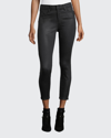 L Agence Margot Coated High-rise Skinny Ankle Jeans In Black