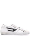 Diesel Leroji Distressed-effect Sneakers In White/ Black