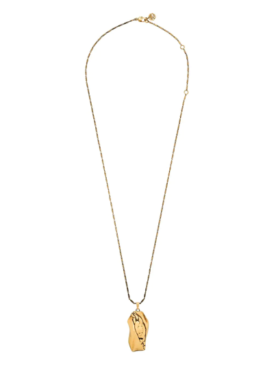 Alexander Mcqueen Gold Tone Molten Pendant Chain Necklace
