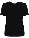 Tom Ford Rolled-sleeve Jersey T-shirt With Logo At Back In Black