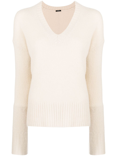 Joseph V-neck Cashmere Sweater In Neutrals