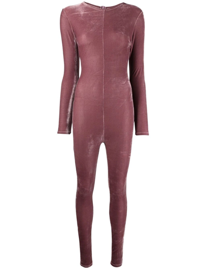 Alchemy X Lia Aram Metallic-effect Long-sleeved Jumpsuit In Pink