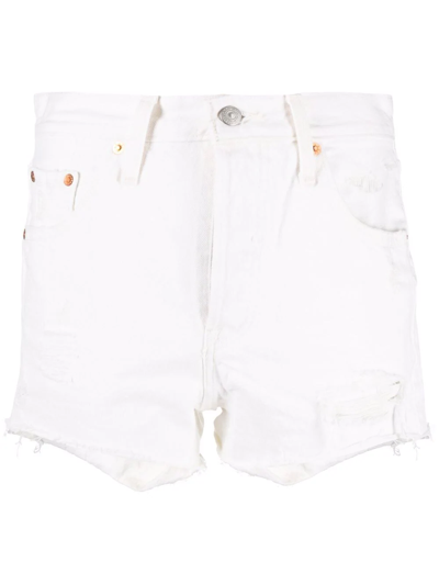 Levi's Levis Distressed High Rise Raw Hem Denim Shorts In Everything S Fine Short