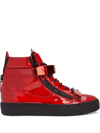 Giuseppe Zanotti Men's Metropolis Metallic Double-zip High-top Sneakers In Blue