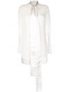 Givenchy Lavalliere Scarf Silk Georgette Mini Dress In White