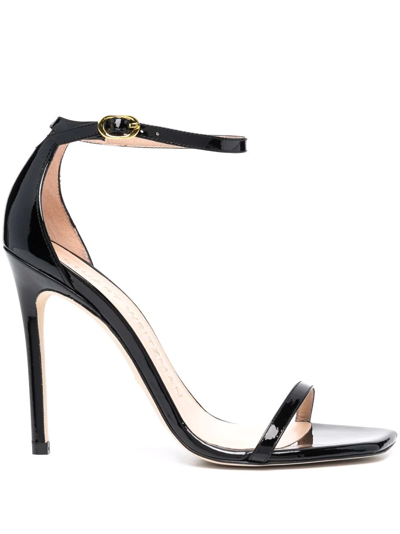 Stuart Weitzman Patent Leather Sandals In Black