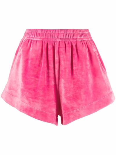 Styland High-waisted Velvet Shorts In Pink