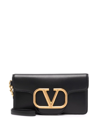 Valentino Garavani Vlogo Leather Wallet In Black