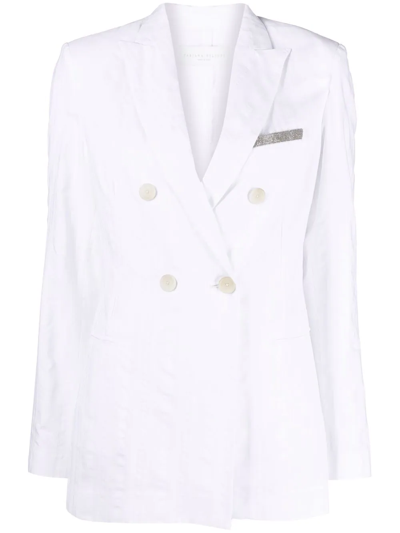 Fabiana Filippi Double-breasted Tailored Blazer In White