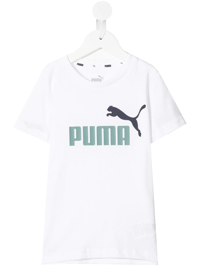 Puma Kids' Essentials+ Logo-print T-shirt In White