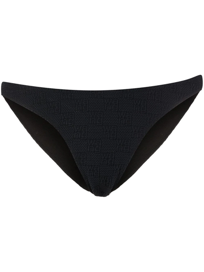 Alexander Wang Knit Logo Bikini Bottoms In Black