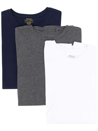 Polo Ralph Lauren Short-sleeved T-shirt Set Of 3 In Weiss